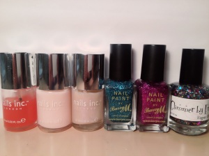 Polishes used for Glitter gradient